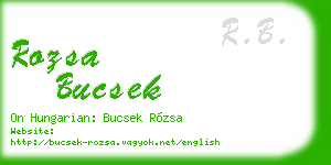 rozsa bucsek business card